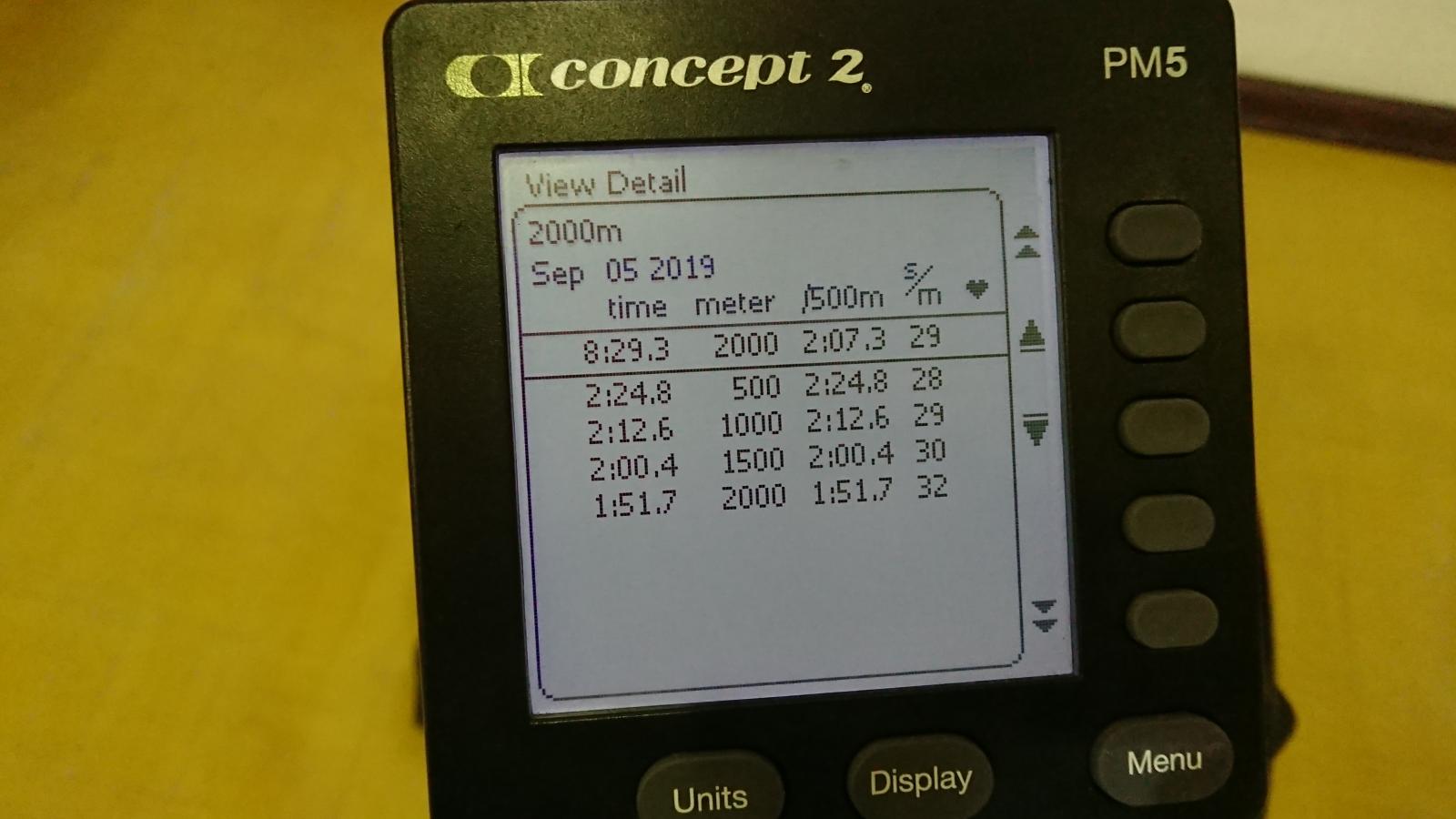 Concept 2 PM5 rowing monitor