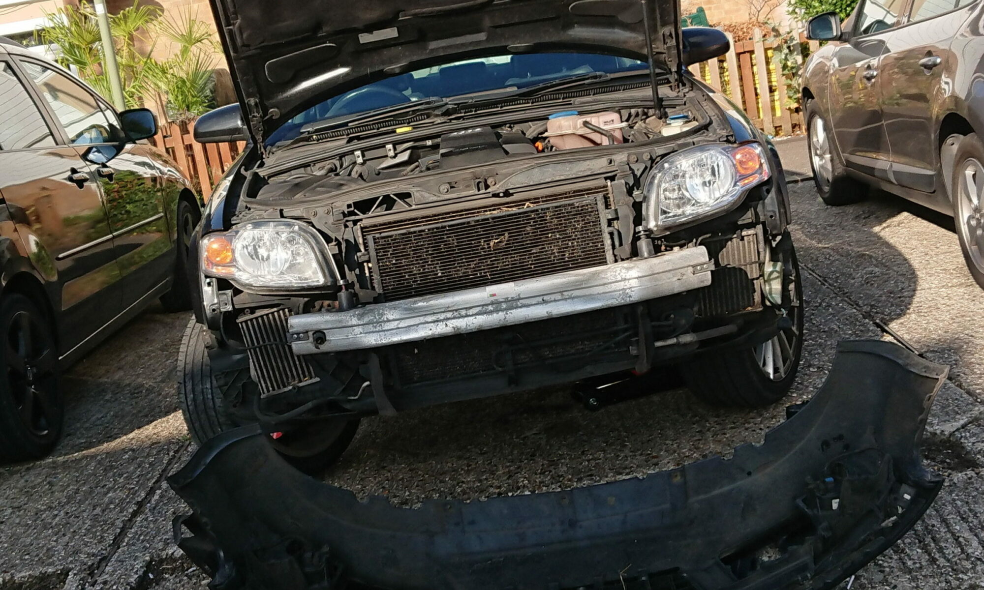 Car being repaired