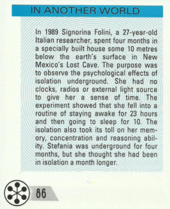 1989 isolation experiment