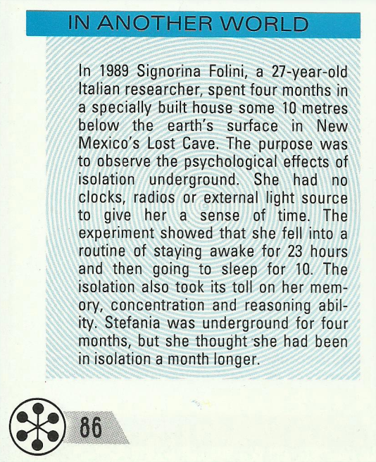 1989 isolation experiment